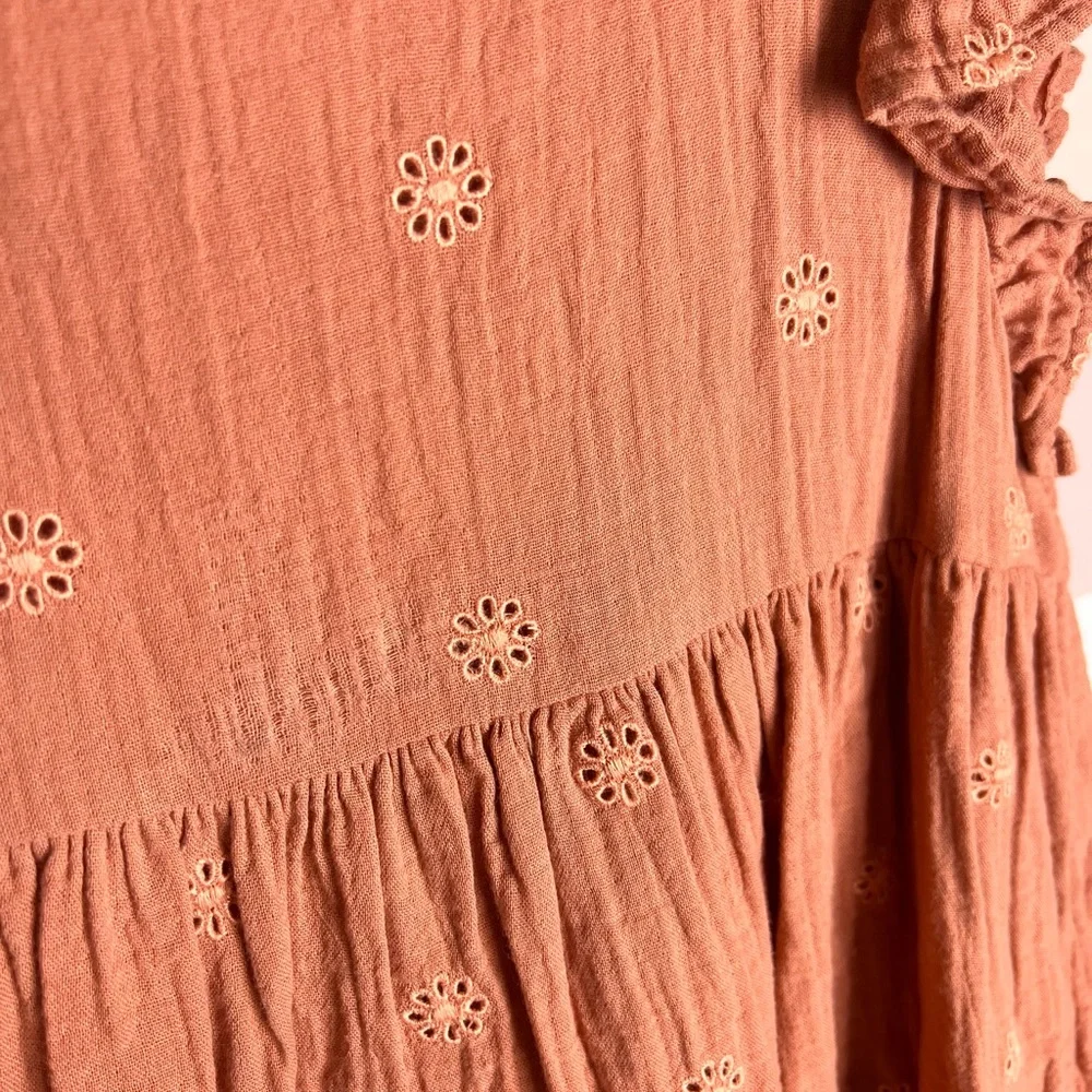 Girls Peplum Top, Size 10/12, Burnt Sienna - Picture 2 of 6